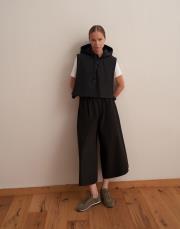 fermuarlı şişme yelek siyah