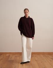 pamuk polo yaka triko kazak mürdüm