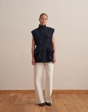 büzdürme cep detaylı yelek lacivert