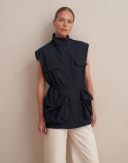 büzdürme cep detaylı yelek lacivert 4