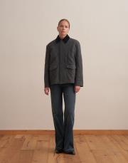 yün karışımlı kapitone mont antrasit 4