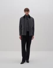 yün karışımlı kapitone mont antrasit 6