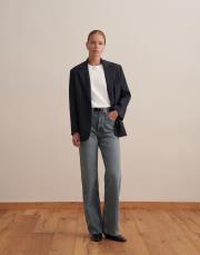 ince çizgili klasik blazer lacivert