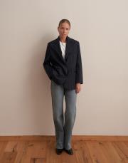 ince çizgili klasik blazer lacivert 4