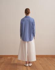 çizgili oversize gömlek mavi 3