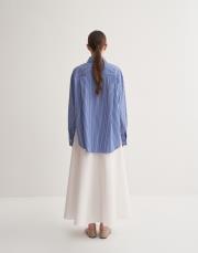 çizgili oversize gömlek mavi 6