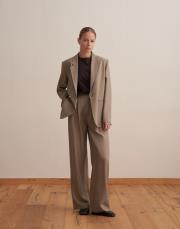 pileli tencel pantolon açık haki