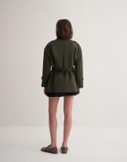 organik koton trençkot koyu haki 6