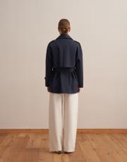 organik koton trençkot lacivert 3