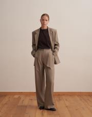 tek düğmeli blazer açık haki 6