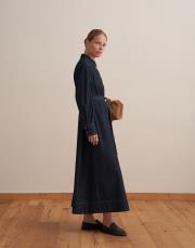 denim gömlek elbise mavi 2