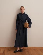 denim gömlek elbise mavi 4