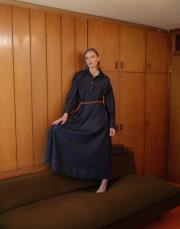 denim gömlek elbise mavi 6