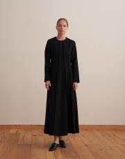 dikiş detaylı şık elbise siyah