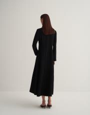 dikiş detaylı şık elbise siyah 7