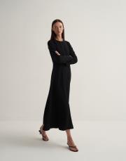 dikiş detaylı şık elbise siyah 8