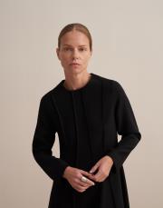 dikiş detaylı şık elbise siyah 9