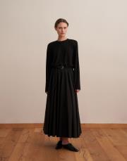 rayon karışımlı vatkalı bluz siyah