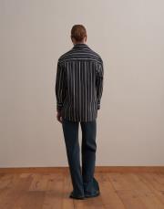 v yaka çizgili gömlek lacivert 3