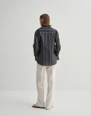 v yaka çizgili gömlek lacivert 6