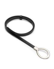 oval tokalı deri kemer siyah 2