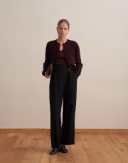 tokalı kapaklı pantolon siyah