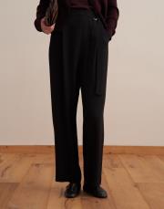 tokalı kapaklı pantolon siyah 4