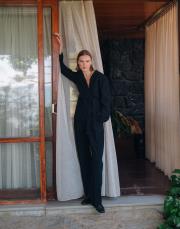 v yaka kruvaze ceket siyah 6