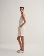 pamuklu halter yaka tişört beyaz 5