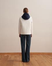 v yaka fermuarlı yelek ekru 4