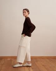 kargo cepli bol pantolon ekru 2