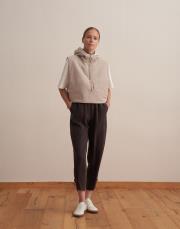 paçası ayarlanabilir ipeksi pantolon kahverengi 2