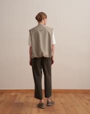 paçası ayarlanabilir ipeksi pantolon koyu haki 3