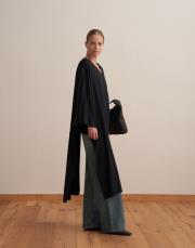 asimetrik kesim pelerin siyah 2