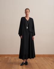 asimetrik kesim pelerin siyah 4