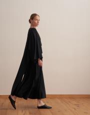 asimetrik kesim pelerin siyah 5