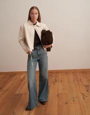 keten karışımlı vatkalı ceket bej 4