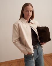 keten karışımlı vatkalı ceket bej 6