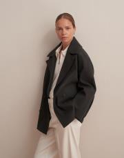 etek ucu bantlı kruvaze trençkot antrasit 4