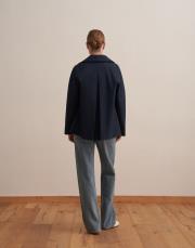 organik pamuk kruvaze trençkot lacivert 3
