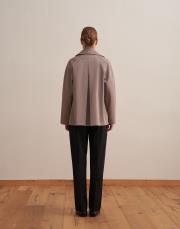 organik pamuk kruvaze trençkot vizon 4