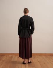 omuz pile detaylı gömlek siyah 3