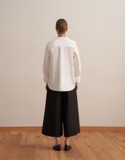 omuz pile detaylı gömlek ekru 3