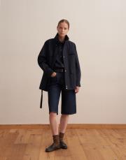 %100 koton cep detaylı parka lacivert 2