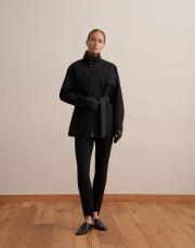 %100 koton cep detaylı parka siyah 2