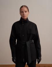 %100 koton cep detaylı parka siyah 6