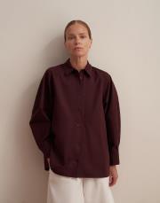 %100 pamuk balon kol gömlek mürdüm 5