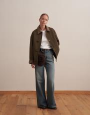 kapitone astarlı kadife yaka parka haki