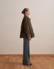 kapitone astarlı kadife yaka parka haki 2