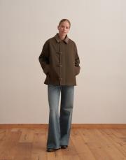 kapitone astarlı kadife yaka parka haki 4